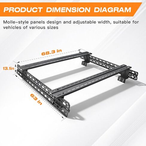 رف سرير الشاحنة العالمي، رف شحن منخفض المستوى مع ألواح تثبيت جانبية ومتقاطعة، تصميم متعدد الوظائف قابل للتعديل متوافق مع F-150، سيلفرادو، رام، تاكوما، تندرا، سييرا، جي تي، كانيون in Kuwait