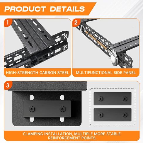 رف سرير الشاحنة العالمي، رف شحن منخفض المستوى مع ألواح تثبيت جانبية ومتقاطعة، تصميم متعدد الوظائف قابل للتعديل متوافق مع F-150، سيلفرادو، رام، تاكوما، تندرا، سييرا، جي تي، كانيون in Kuwait