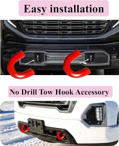 أغطية خطاف السحب لـ 2020-2026 GMC Sierra 2500/3500 HD، غطاء وصلة سحب مخصص خطافات سحب أمامية متوافقة مع ملحقات GMC Sierra 2500/3500 HD 2020-2026 (أحمر) in Kuwait