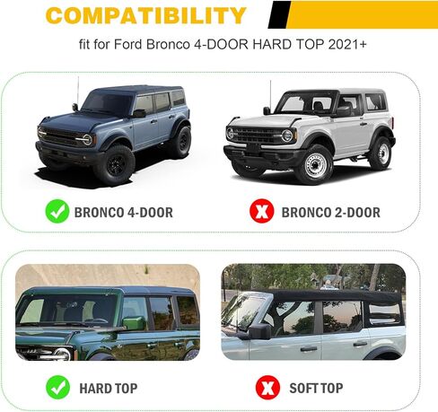 Half Short Roof Rack Fits for 2021-2026 Ford Bronco 4-Door Hard Top Cross Bars Roof Rack Rails Cargo Carrier Rooftop Rack Crossbars Accessories in Saudi Arabia