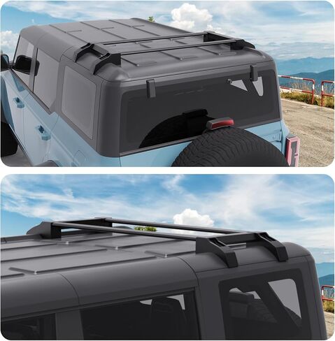 Half Short Roof Rack Fits for 2021-2026 Ford Bronco 4-Door Hard Top Cross Bars Roof Rack Rails Cargo Carrier Rooftop Rack Crossbars Accessories in Saudi Arabia