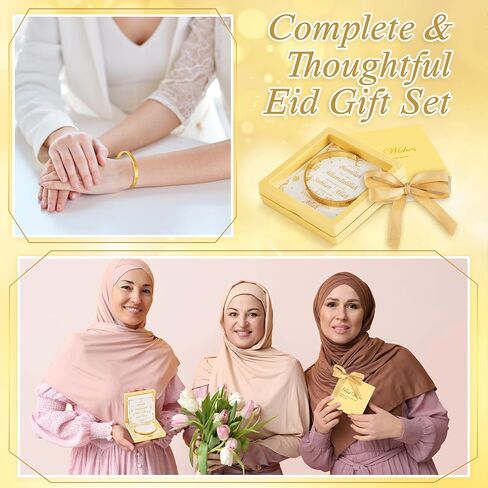 12 Sets Eid Al Adha Ayatul Kursi Bracelets Bulk Eid Mubarak Allah Open Bangle Islamic Jewelry Gifts with Gift Box Cards Muslims Festival Gold Arabic Cuff for Women Men Ramadan Hajj Gifts Islam Favor in Saudi Arabia
