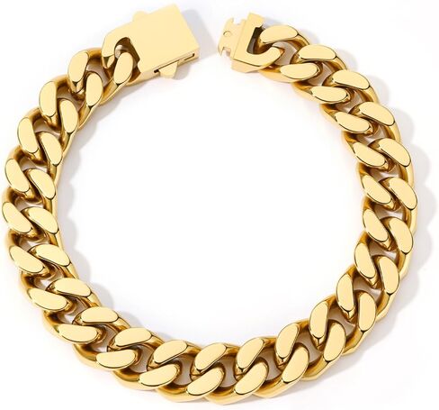 Stainless Steel Cuban Link Bracelet for Men - Gold/Silver Plated Miami Curb Chains Bracelet - Cuban Hand Chain Wrist Bracelet Hip Hop Jewelry, 9mm/11mm Width, 7.5"/8.3"/9" in Saudi Arabia