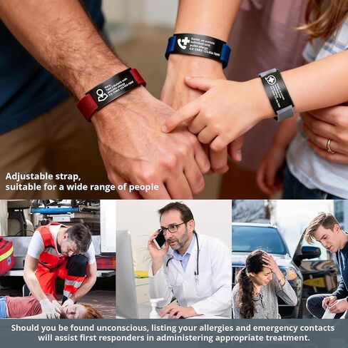 Personalized Medical Alert Bracelet,Custom Engraving Medical Alert ID Bracelet with Name/Text Tag,Customized Adjustable Metal Medical Emergency Bracelet Thanksgiving Gift for Men Women Dad Mom Father’s Day Mother’s Day in Saudi Arabia
