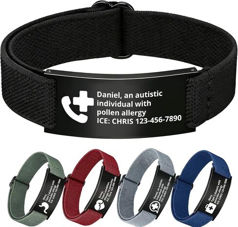 Personalized Medical Alert Bracelet,Custom Engraving Medical Alert ID Bracelet with Name/Text Tag,Customized Adjustable Metal Medical Emergency Bracelet Thanksgiving Gift for Men Women Dad Mom Father’s Day Mother’s Day in Saudi Arabia