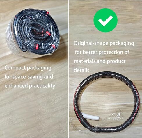 D Shape Car Steering Wheel Cover, Universal 15 inch Stitching Color Anti-Slip Steering Wheel Protector, Red and Black Style (Red and Black D Shape) in Saudi Arabia