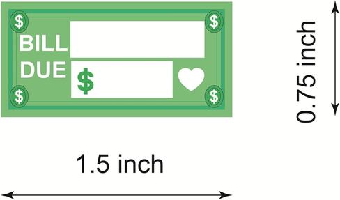 ملصق فاتورة مستحقة، 0.75 × 1.5 بوصة 120 قطعة ملصق مخطط فاتورة مستحقة لكتاب الميزانية، سجل القصاصات in Saudi Arabia