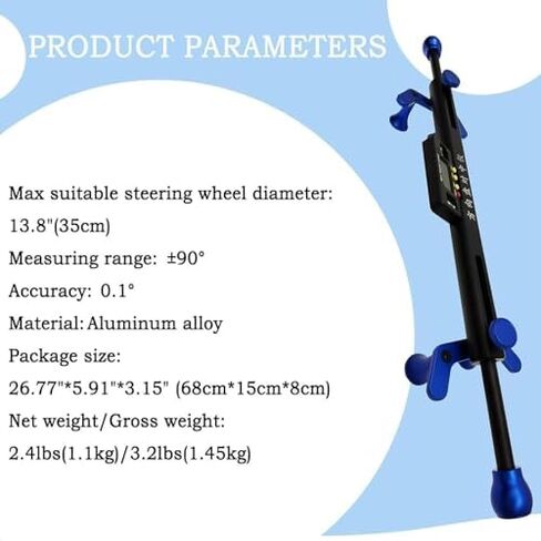 Car Steering Wheel Level Alignment Tool, Digital Steering Wheel Level, Diameter Range 19-37cm, ±90° Electronic Positioning, for Cars Repair in Kuwait