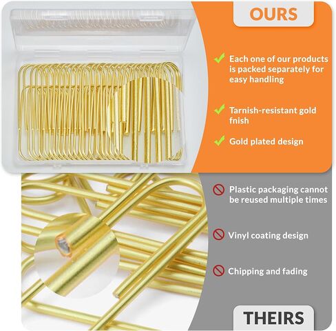 NEEWAY 4 inch Gold Extra Large Paper Clips, 30 Count Jumbo Paperclips for Office, Home and Document Organizing (Gold) in Kuwait