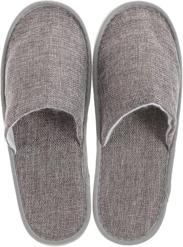 BESPORTBLE Foldable Travel Slippers for Men Women - Portable Machine Washable Hotel Footwear, Lightweight Compact Spa Slippers for Long Flight, Indoor Guest House, Hospital, Grey in Saudi Arabia
