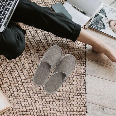 BESPORTBLE Foldable Travel Slippers for Men Women - Portable Machine Washable Hotel Footwear, Lightweight Compact Spa Slippers for Long Flight, Indoor Guest House, Hospital, Grey in Saudi Arabia