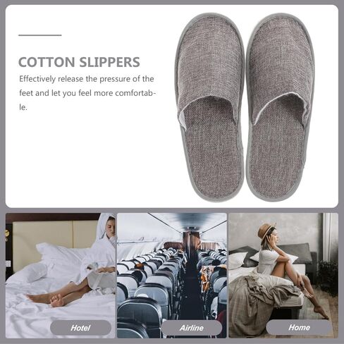 BESPORTBLE Foldable Travel Slippers for Men Women - Portable Machine Washable Hotel Footwear, Lightweight Compact Spa Slippers for Long Flight, Indoor Guest House, Hospital, Grey in Saudi Arabia