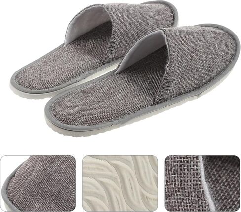 BESPORTBLE Foldable Travel Slippers for Men Women - Portable Machine Washable Hotel Footwear, Lightweight Compact Spa Slippers for Long Flight, Indoor Guest House, Hospital, Grey in Saudi Arabia