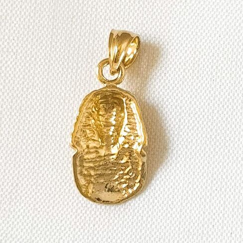 14k Yellow Gold King Tut Pendant, Made in USA in Saudi Arabia