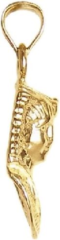 14k Yellow Gold King Tut Pendant, Made in USA in Saudi Arabia