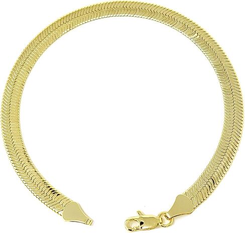 Fashion 21 Anklet for Women Electro Gold Plated Ankle Bracelet - Made in Korea (7mm 10" Herringbone) in Saudi Arabia