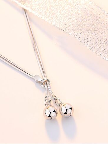 Fashion Double Bell Anklet Foot Rope for Women 925 Sterling Silver Ankle Bracelets Cute Boho Bell Charm Chain Beach Layered Anklet Adjustable Size Jewelry Gift for Her in Saudi Arabia