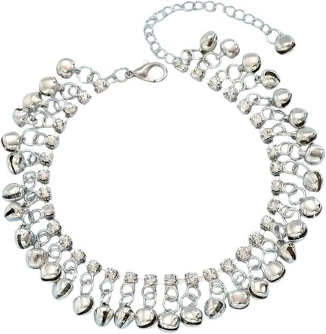 1pcs S925 Sterling Silver Vintage Style Bell Tassel Pendant Chain Anklet Bohemian Style Anklet in Saudi Arabia