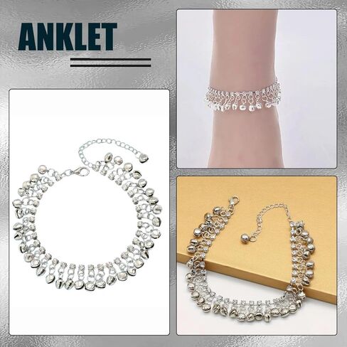 1pcs S925 Sterling Silver Vintage Style Bell Tassel Pendant Chain Anklet Bohemian Style Anklet in Saudi Arabia