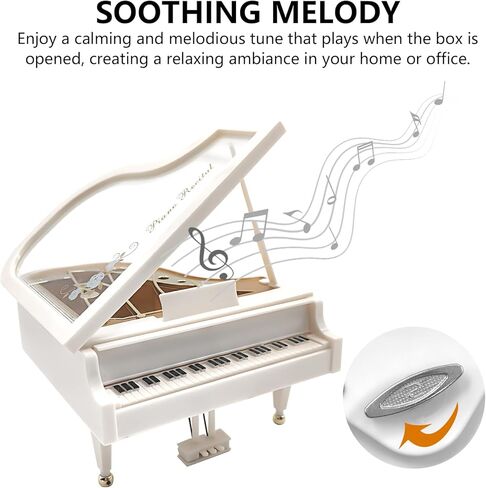 Grand Piano Music Box Desktop Ornament — Open the lid and a beautiful melody immediately plays, creating a warm and peaceful atmosphere to relax your mind. in Saudi Arabia