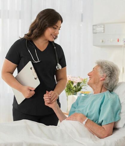 قميص علوي للحوامل، قميص برقبة على شكل حرف V، فرك طبي للحمل مع جيبين وخصر قابل للتعديل، ملابس عمل سهلة العناية in Kuwait