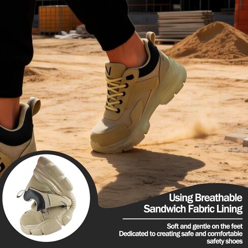 Steel Toe Shoes for Men Women Slip Resistant Lightweight Steel Toe Boots Puncture Proof Indestructible Comfortable Safety Steel Toe Shock Absorption Work Shoes in Saudi Arabia