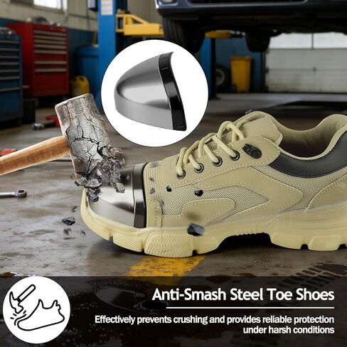 Steel Toe Shoes for Men Women Slip Resistant Lightweight Steel Toe Boots Puncture Proof Indestructible Comfortable Safety Steel Toe Shock Absorption Work Shoes in Saudi Arabia