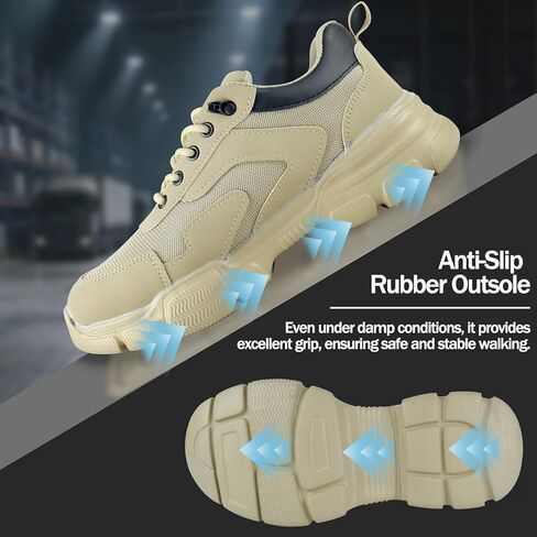 Steel Toe Shoes for Men Women Slip Resistant Lightweight Steel Toe Boots Puncture Proof Indestructible Comfortable Safety Steel Toe Shock Absorption Work Shoes in Saudi Arabia