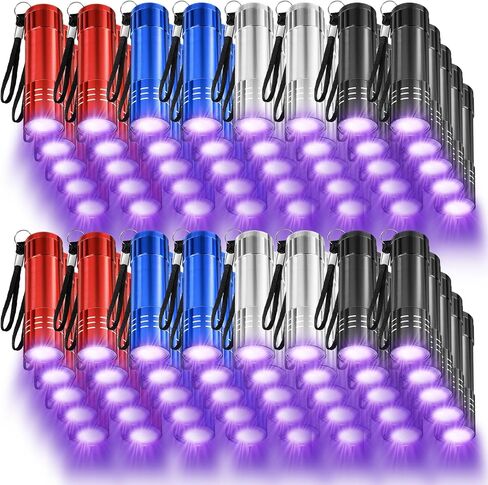 40 Pieces UV Flashlight Black Light Mini UV Handheld Blacklight Flashlights with Lanyard Assorted Colors Detector for Pet Urine and Dry Stains Handheld Blacklight for Scorpion Hunting in Saudi Arabia