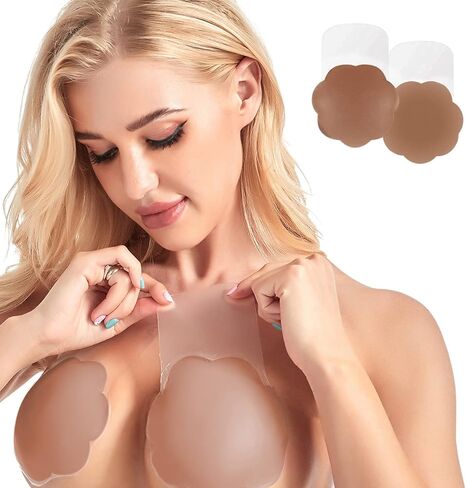 أغطية الحلمة لرفع الثدي: حمالة صدر لاصقة بحجم 6.0 بوصة لكأس C-DDD لرفع الثدي الكبير، فطائر اللحم من السيليكون اللاصق بدون حمالات، غطاء غير مرئي in Kuwait