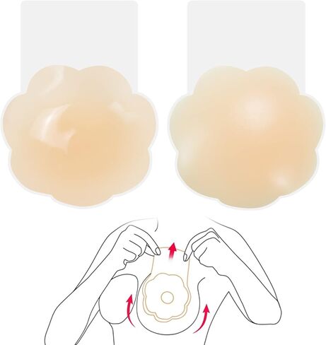 Nipple Covers Breast Lift: 6.0inch Plus Size Sticky Bra for C-DDD Cup Push Up Large Breast Lifting Nipple Pasties Silicone Adhesive Strapless Bras Invisible Boob Cover in Saudi Arabia