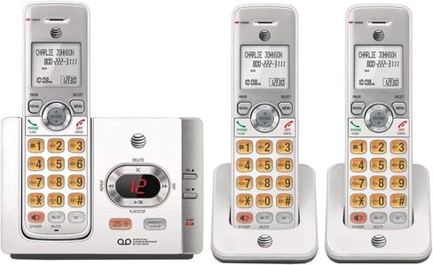AT&T EL52315 DECT 6.0 Cordless Phone with 3 Handsets and Digital Answering System, 50 Station Phone Directory/Dialer, Caller ID/Call Waiting, Large Backlit LCD Display, Mute, Call Block, Call Transfer in Saudi Arabia