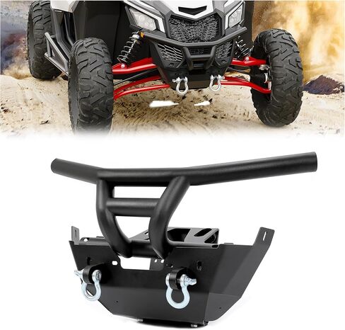 Front Bumper Brush Guard Compatible with 64" & 72" 2017+ Can-Am Maverick X3 900/ MAX/X/DS/RS/MR/Turbo/Turbo R/Turbo RR Models FB-CA-X3-001-00 W/2 X D-Ring Steel Winch Ready Grill Grille Guard in Saudi Arabia