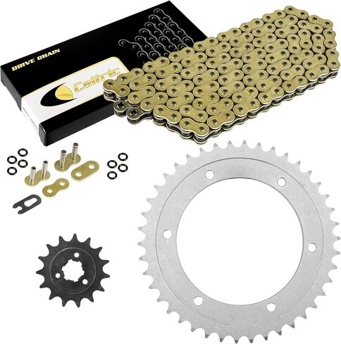 Caltric Gold O-Ring Drive Chain and Sprockets Kit Compatible With Suzuki DR650SE DR 650SE 1996 1997 1998-2017 in Saudi Arabia