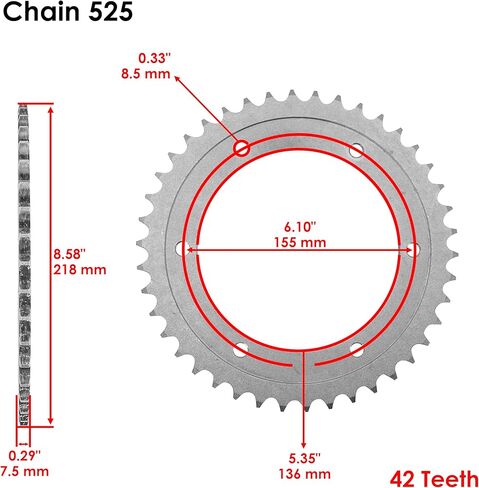 Caltric Gold O-Ring Drive Chain and Sprockets Kit Compatible With Suzuki DR650SE DR 650SE 1996 1997 1998-2017 in Saudi Arabia