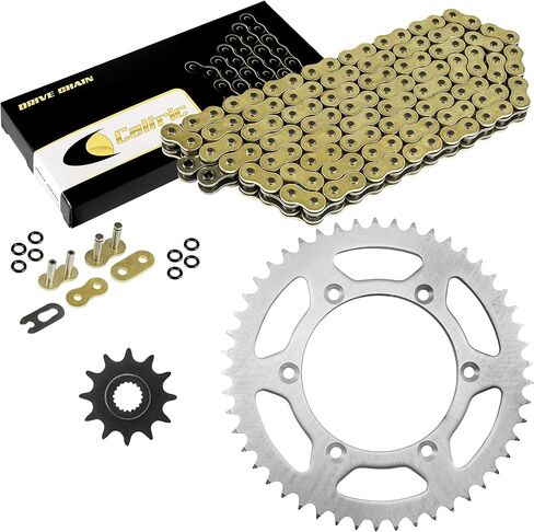 Caltric Gold O-Ring Drive Chain and Sprocket Kit Compatible with Suzuki RM125 85 1992-1996 2000 2001 2002 2003 2004 in Saudi Arabia