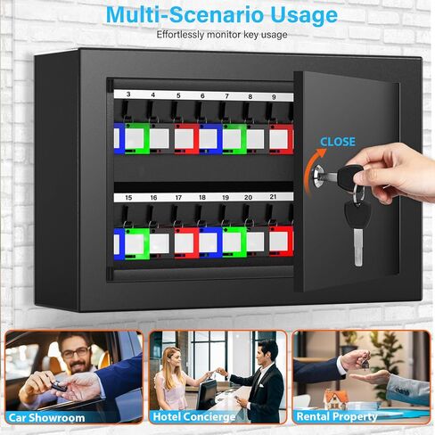 صندوق قفل للمفاتيح مكون من 40 مفتاحًا، خزانة مفاتيح مضادة للسرقة مع بطاقات مفاتيح، حامل جداري منظم للمفاتيح للسيارات والمنزل والمكتب المستأجر in Kuwait