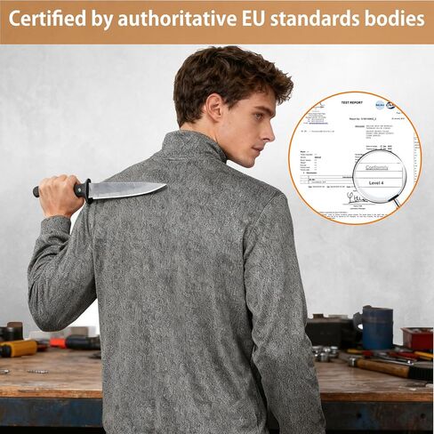 CTC 4 Cut Resistant Work Shirt Certified Safety Apparel with UHMWPE & Carbon Fiber for Metalworking, Glass Handling in Saudi Arabia