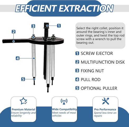 21 in 1 Bearing Puller Set with Curved Hook and 6 Sizes of Collets Bearing Removal Tool Bearing Disassembly Gear Puller Bearing Separator Set in Saudi Arabia