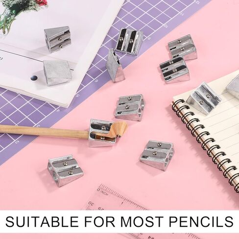 12pcs Pencil Sharpeners, Double Hole Metal Pencil Sharpener Handheld Manual Graphite Crayon Sharpener Magnesium Sharpener for Home School Office Supplies in Saudi Arabia