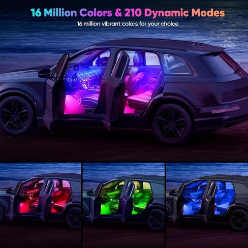 مصابيح LED أكريليك 5 في 1 للسيارة، مصابيح LED داخلية للسيارة ذات إضاءة محيطة RGB مع 16 مليون لون، مزامنة الموسيقى، التطبيق وUSB وجهاز التحكم عن بعد، أضواء السيارة الداخلية لديكورات لوحة القيادة. in Kuwait