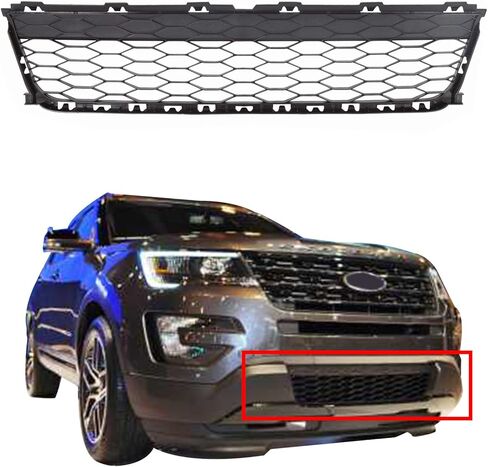 Front Lower Bumper Honeycomb Black Grille Compatible with 2016-2019 Ford Explorer 2.3L 3.5L FB5Z-17K945-AA in Saudi Arabia