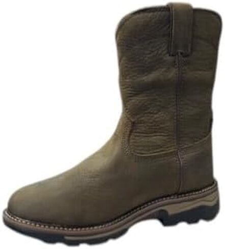 Dark Earth Cowhide Waterproof Round Toe Work Boots by R. Watson in Saudi Arabia