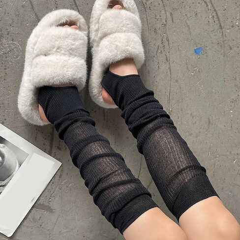 Women Knitted Stirrup Leg Warmers Thin Thigh High Socks Stacked Socks Ballet Pile Up Sock in Saudi Arabia