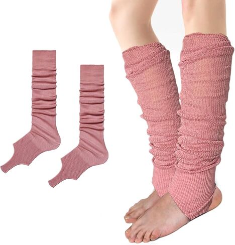 Women Knitted Stirrup Leg Warmers Thin Thigh High Socks Stacked Socks Ballet Pile Up Sock in Saudi Arabia