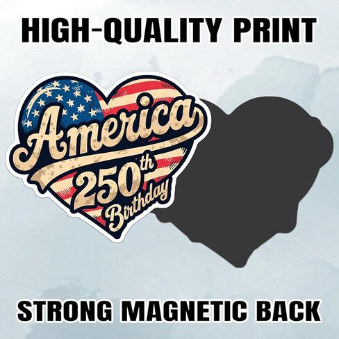 America 250th Birthday Magnet Decal USA 250 Years Anniversary 1776 2026 US Pride American Independence Day Reusable Magnetic Sign Sticker for Fridge Car Bumper Cabinet Locker 5,5in in Saudi Arabia
