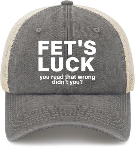 Fet's Luck You Read That Wrong Didn't You Hat for Mens Trendy Washed Distressed in Saudi Arabia