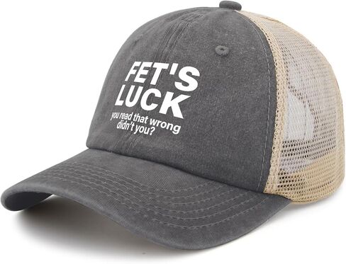 Fet's Luck You Read That Wrong Didn't You Hat for Mens Trendy Washed Distressed in Saudi Arabia