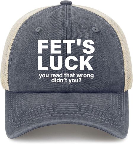 Fet's Luck You Read That Wrong Didn't You Hat for Mens Trendy Washed Distressed in Saudi Arabia