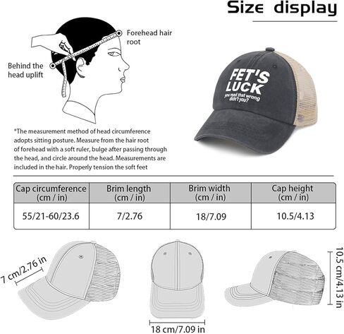 Fet's Luck You Read That Wrong Didn't You Hat for Mens Trendy Washed Distressed in Saudi Arabia